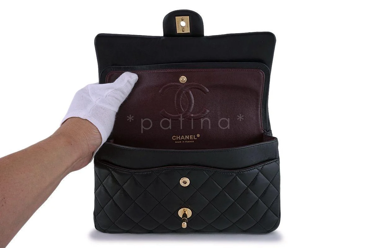 Chanel Black Lambskin Medium Classic Double Flap Bag GHW - Image 9