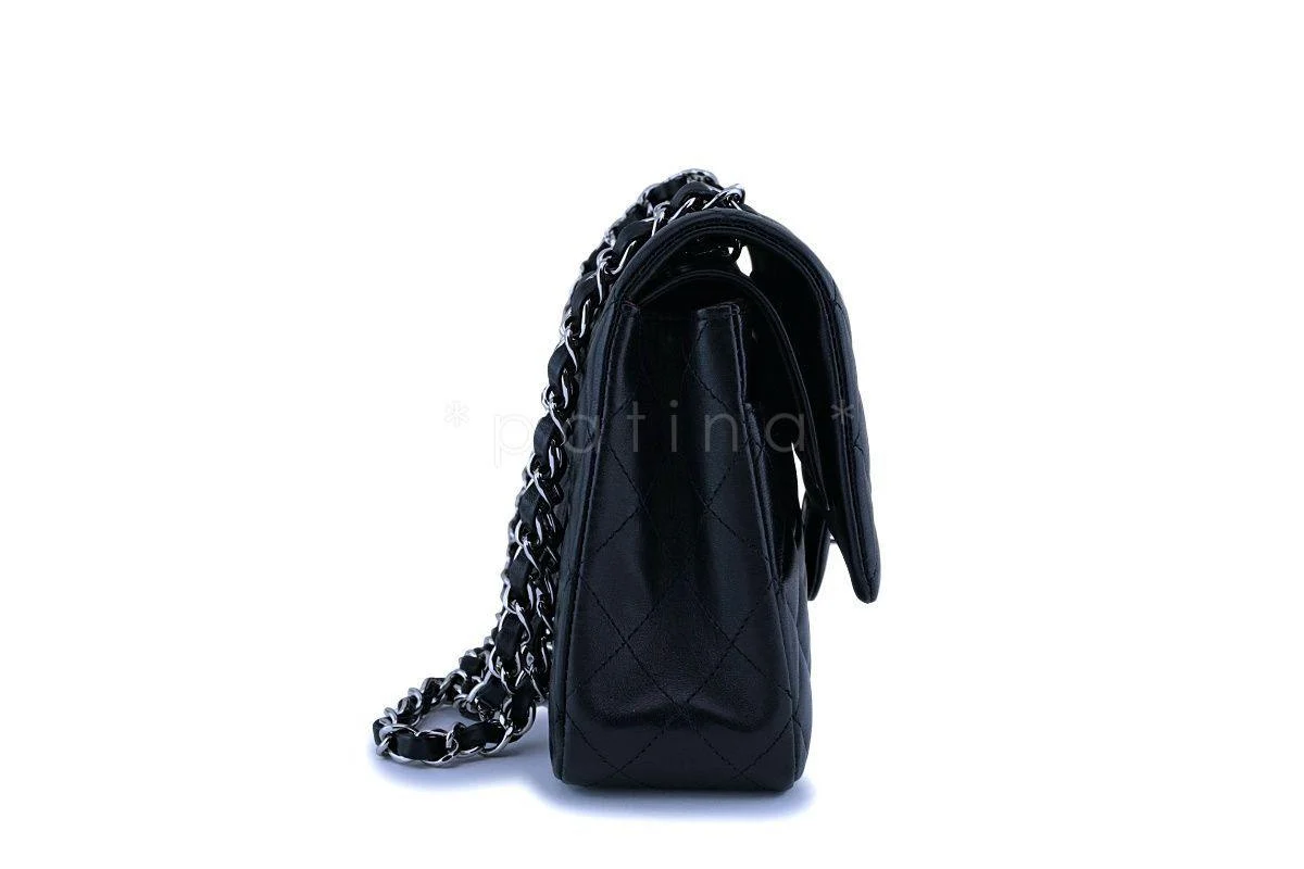 Chanel Black Lambskin Medium Classic Double Flap Bag SHW - Image 3
