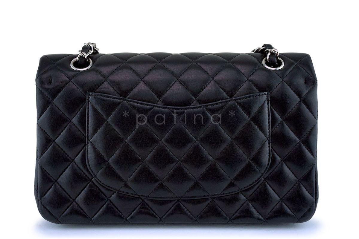 Chanel Black Lambskin Medium Classic Double Flap Bag SHW - Image 5