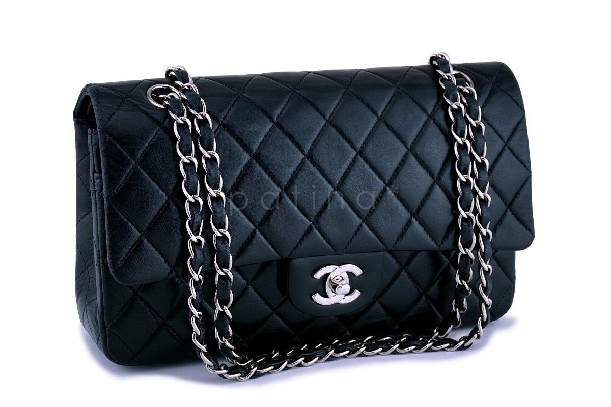 Chanel Black Lambskin Medium Classic Double Flap Bag SHW - Image 2