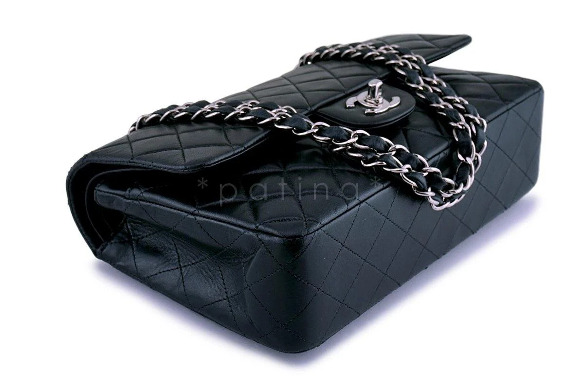 Chanel Black Lambskin Medium Classic Double Flap Bag SHW - Image 7