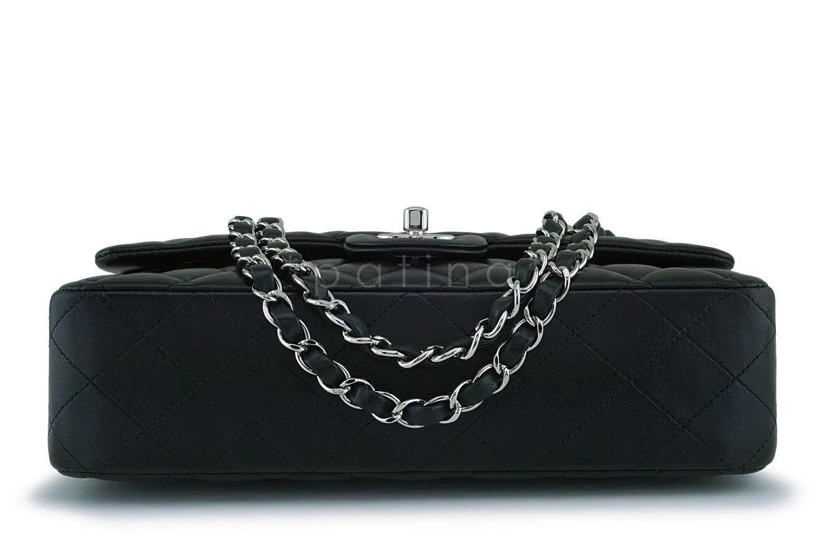 Chanel Black Lambskin Medium Classic Double Flap Bag SHW - Image 6