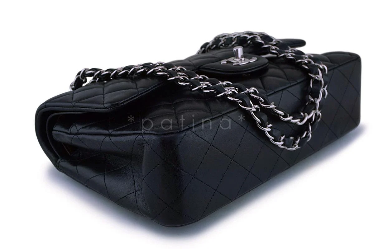 Chanel Black Lambskin Medium Classic Double Flap Bag SHW - Image 7