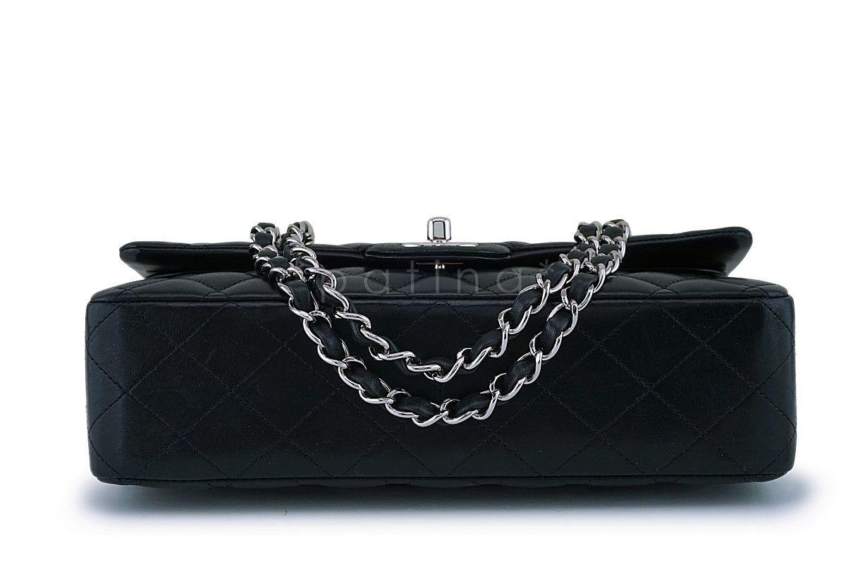 Chanel Black Lambskin Medium Classic Double Flap Bag SHW - Image 6