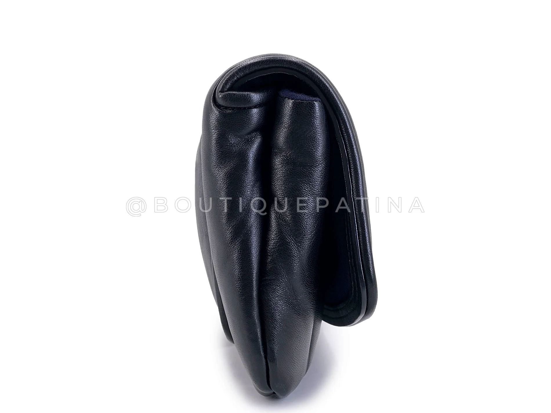 Chanel Black Lambskin Pillow Jumbo Clutch Flap Bag GHW J4Q - Image 3