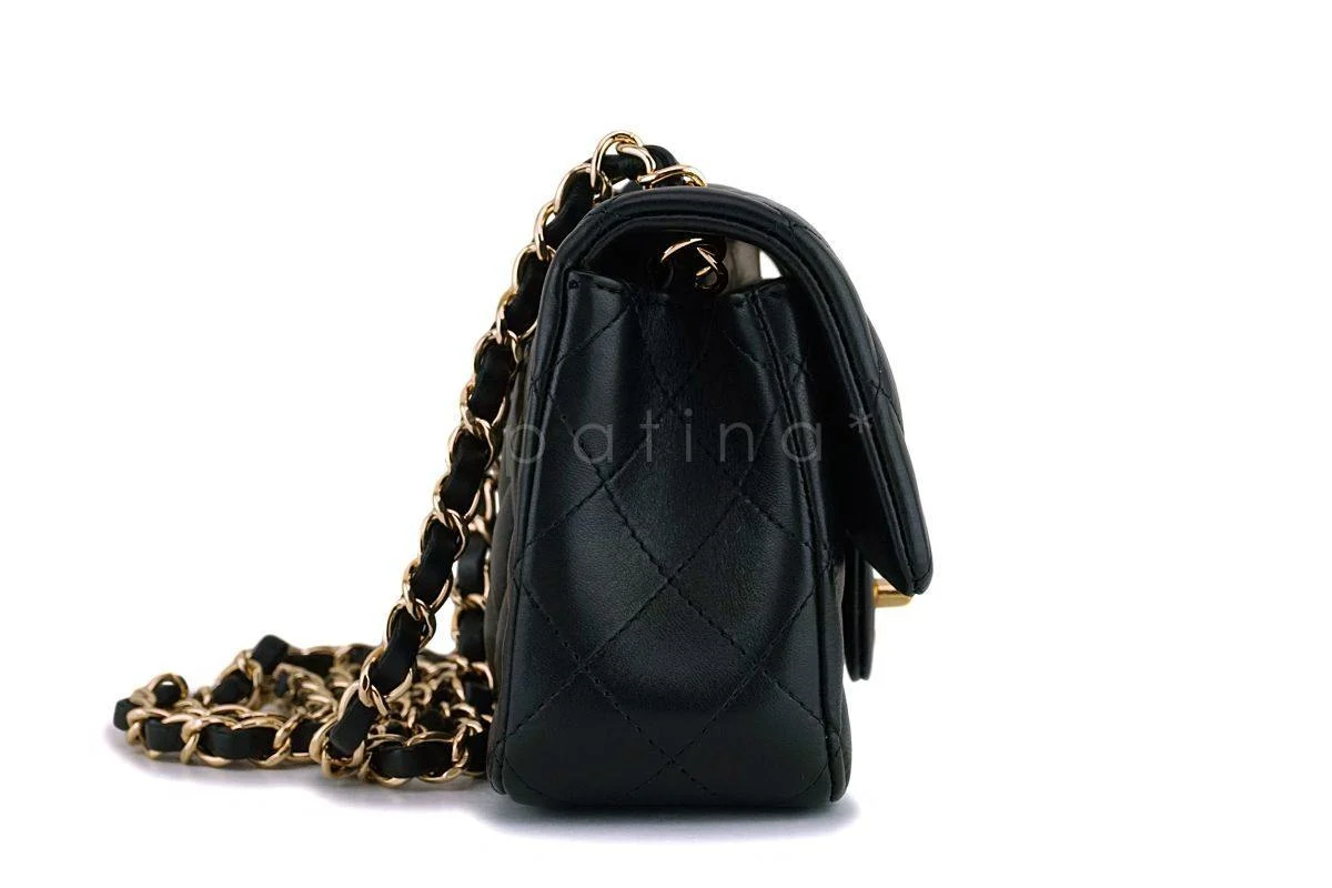 Chanel Black Lambskin Rectangular Mini Classic Flap Bag GHW - Image 4