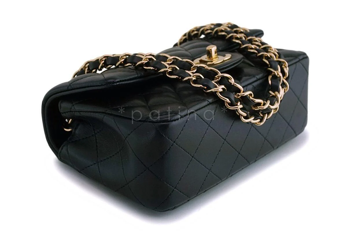 Chanel Black Lambskin Rectangular Mini Classic Flap Bag GHW - Image 7