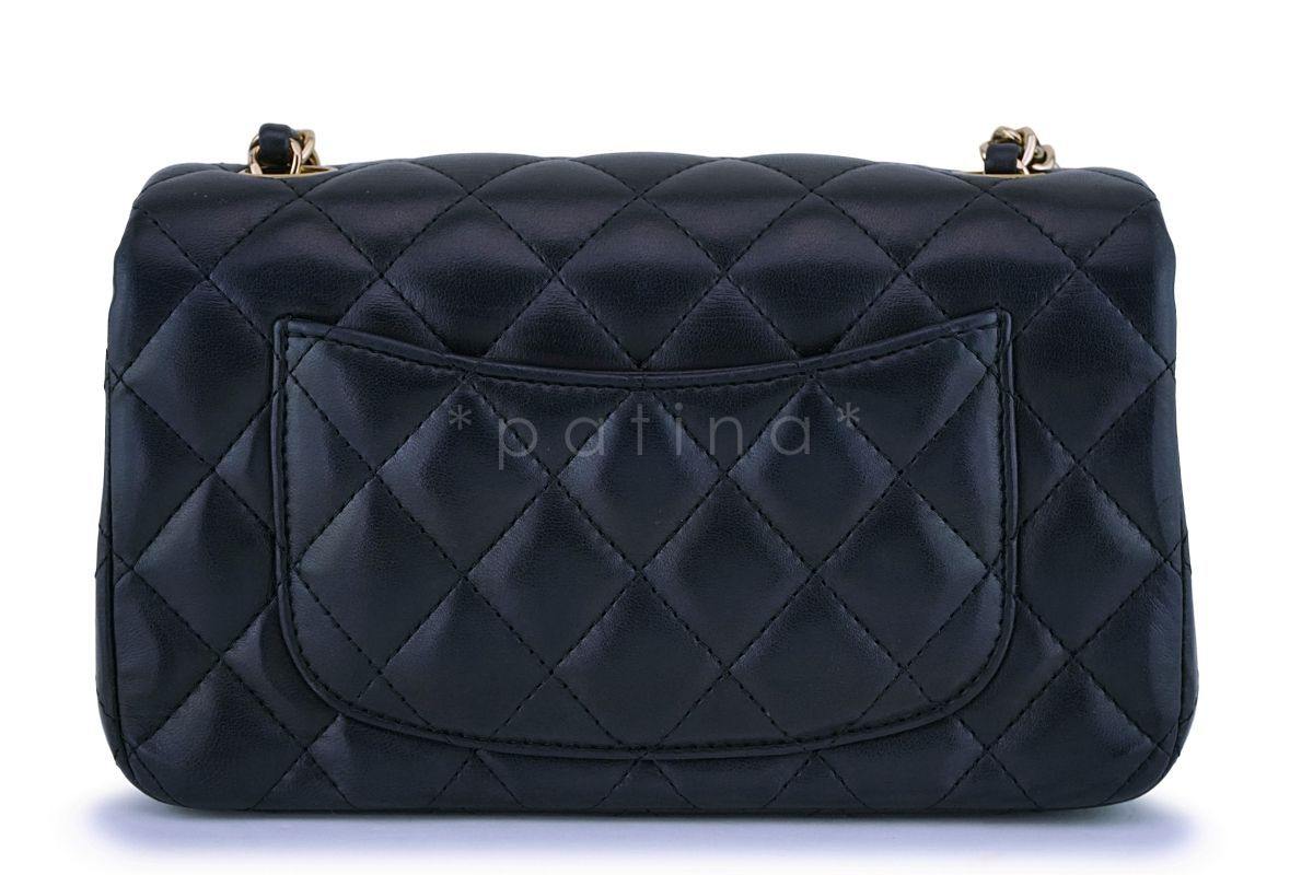 Chanel Black Lambskin Rectangular Mini Classic Flap Bag GHW - Image 5