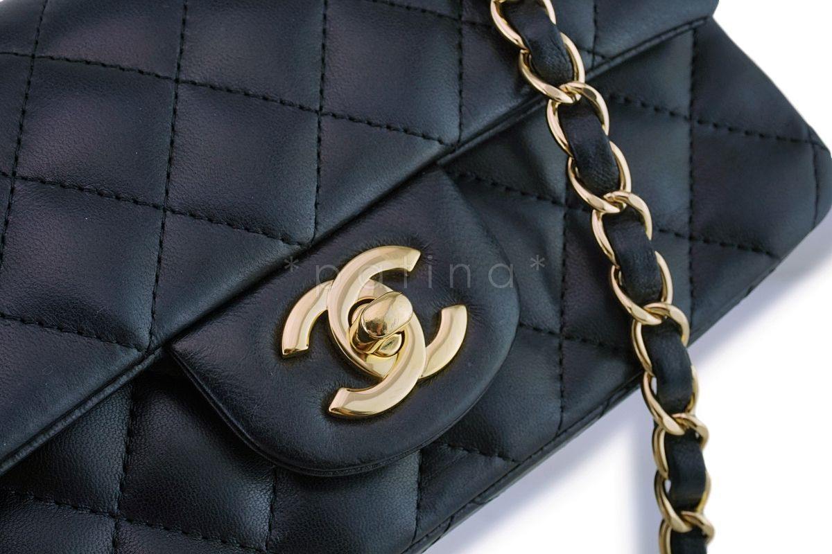 Chanel Black Lambskin Rectangular Mini Classic Flap Bag GHW - Image 8