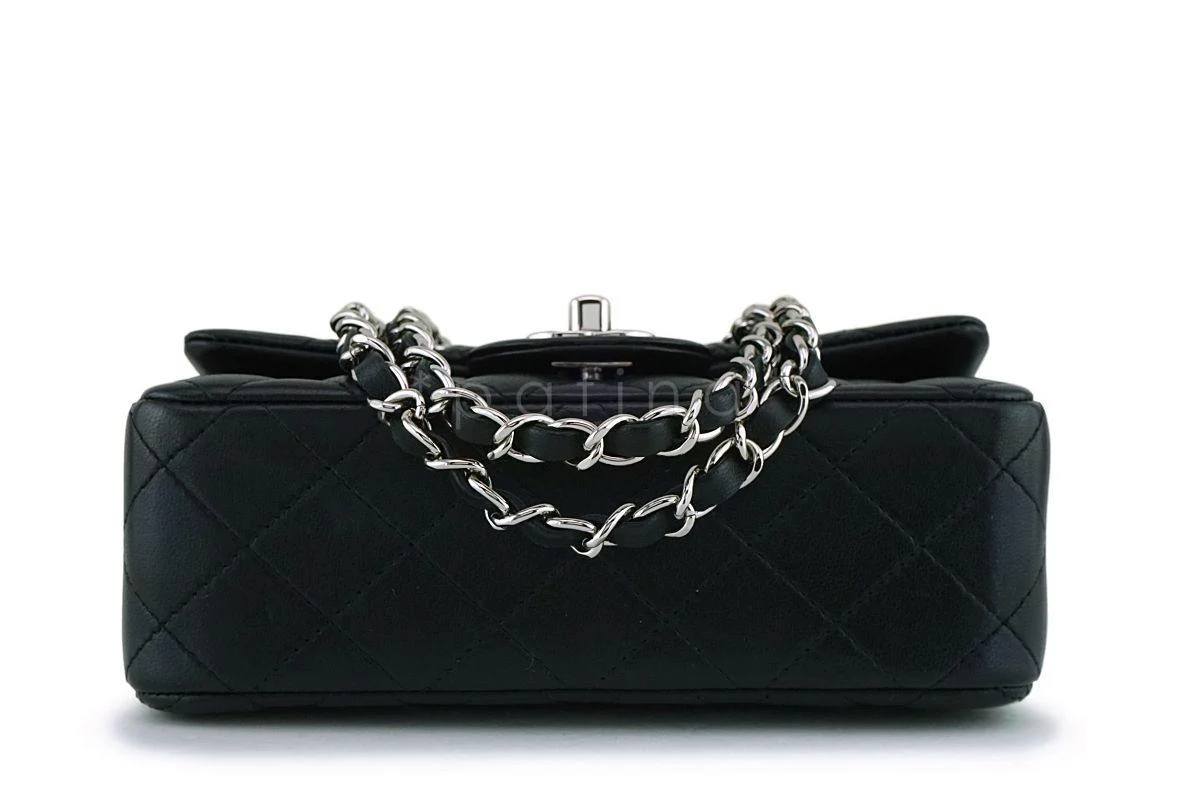 Chanel Black Lambskin Rectangular Mini Classic Flap Bag SHW - Image 6