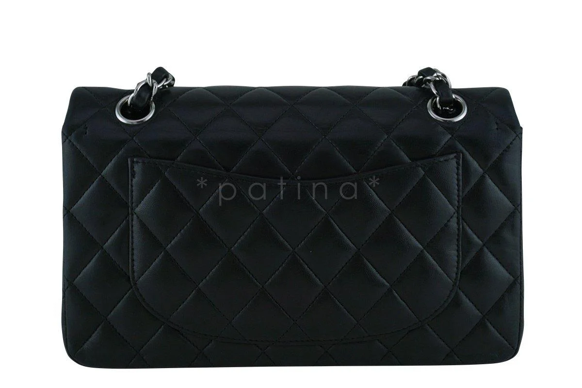 Chanel Black Lambskin Small Classic 2.55 Double Flap Bag SHW - Image 5