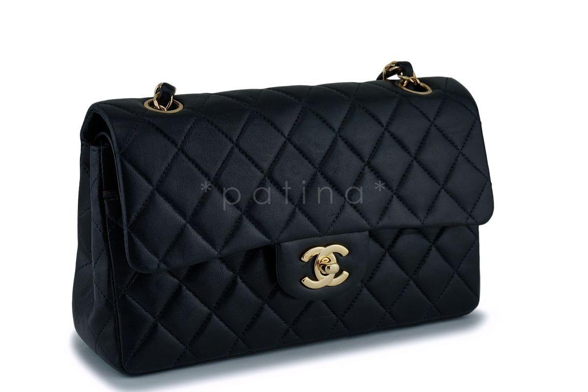 Chanel Black Lambskin Small Classic Double Flap Bag 24k GHW - Image 2