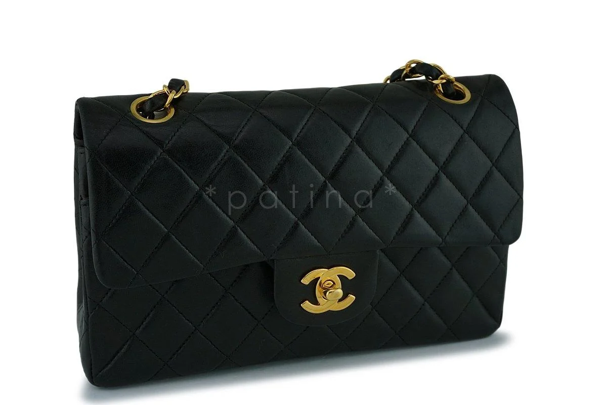 Chanel Black Lambskin Small Classic Double Flap Bag 24k GHW - Image 3