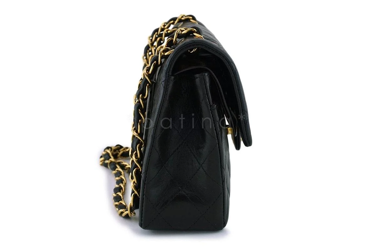 Chanel Black Lambskin Small Classic Double Flap Bag 24k GHW - Image 4