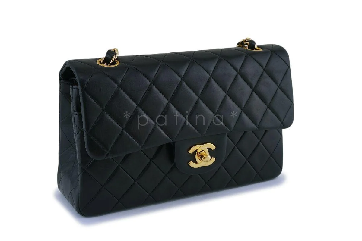 Chanel Black Lambskin Small Classic Double Flap Bag 24k GHW - Image 3