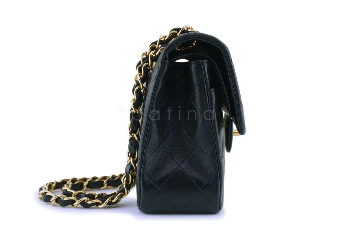 Chanel Black Lambskin Small Classic Double Flap Bag 24k GHW - Image 4