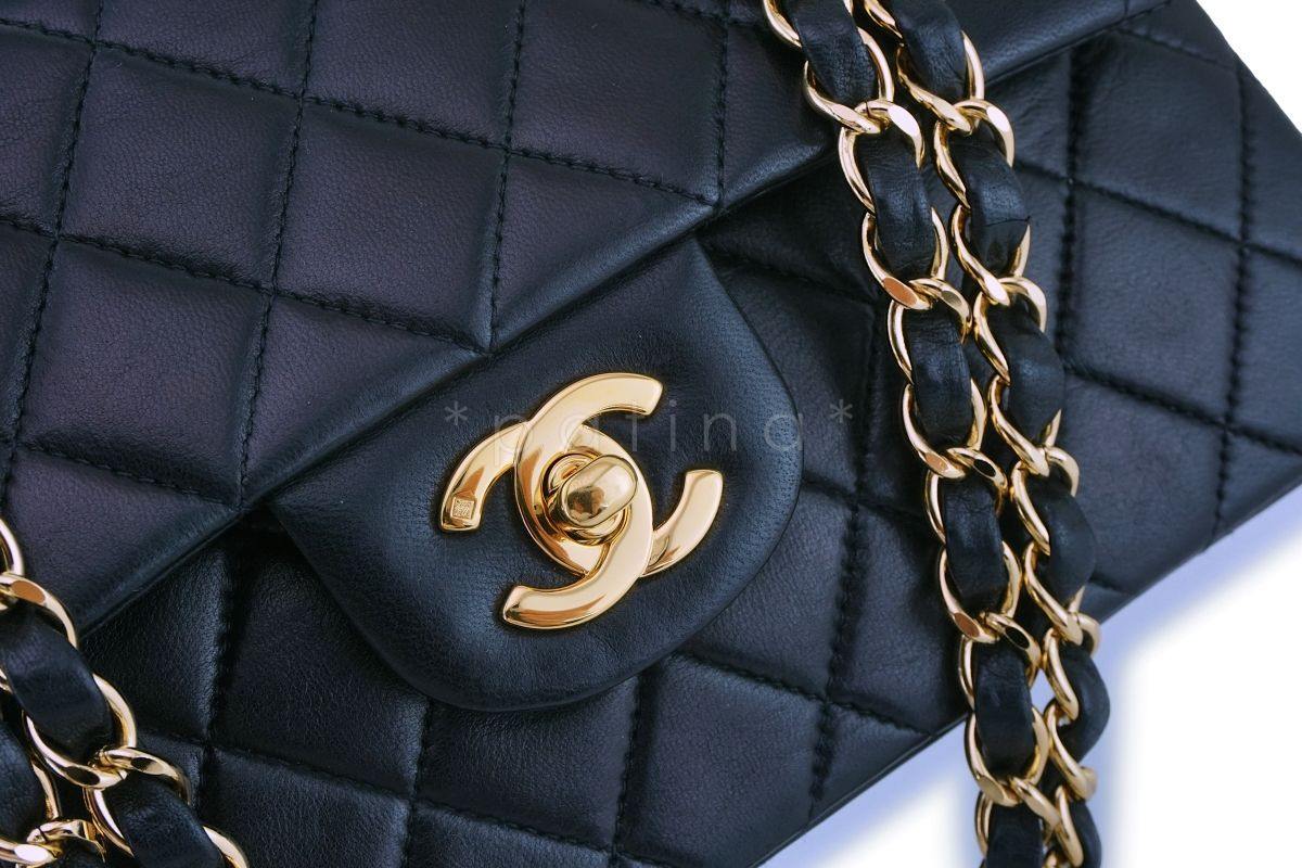 Chanel Black Lambskin Small Classic Double Flap Bag 24k GHW - Image 8