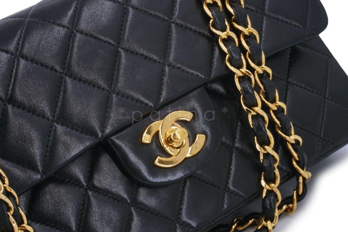 Chanel Black Lambskin Small Classic Double Flap Bag 24k GHW - Image 8