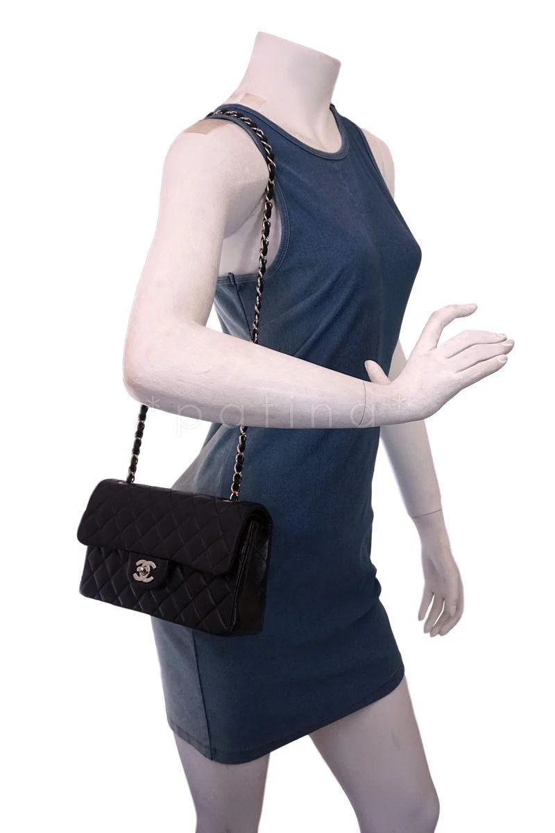 Chanel Black Lambskin Small Classic Double Flap Bag SHW - Image 15