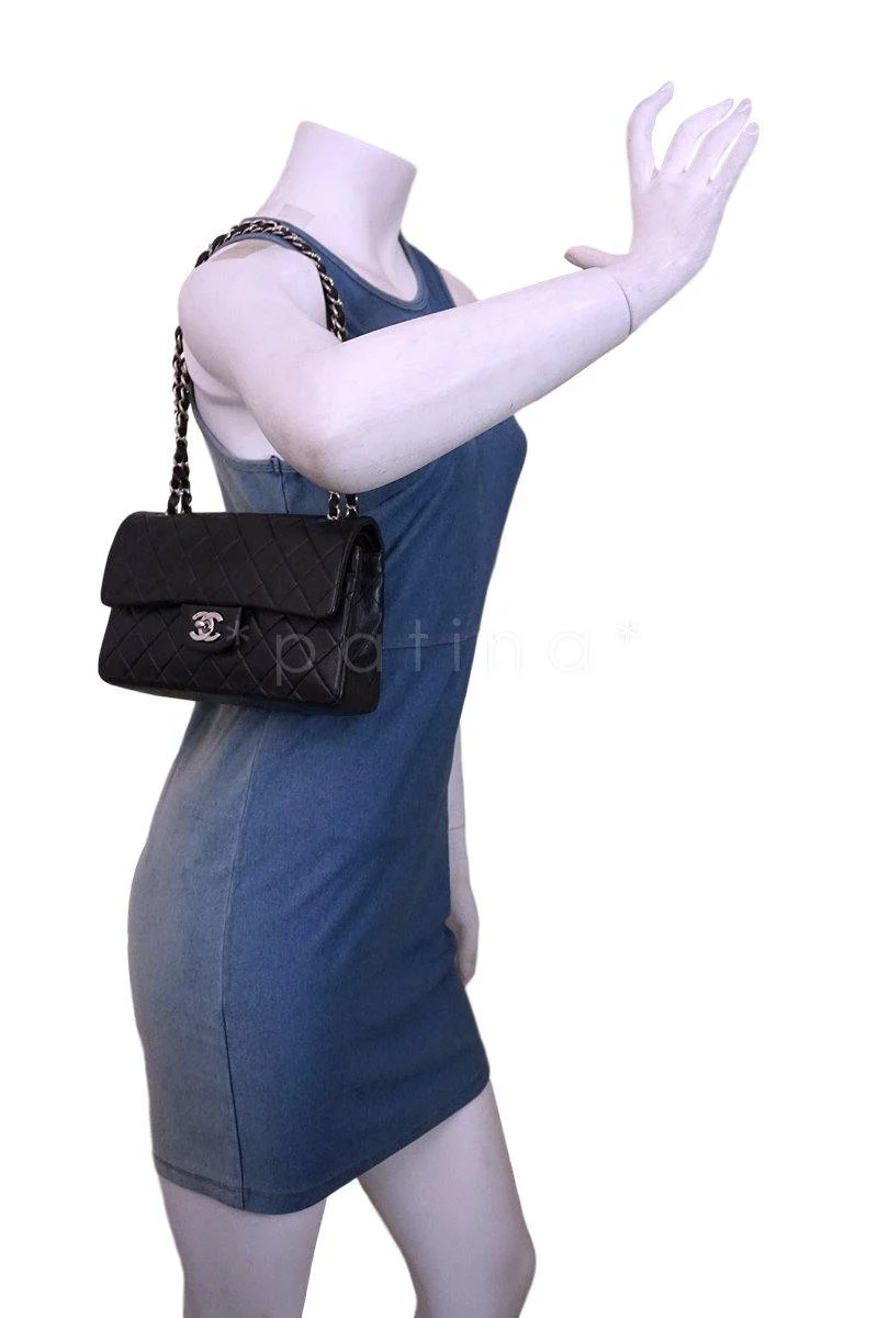Chanel Black Lambskin Small Classic Double Flap Bag SHW - Image 14