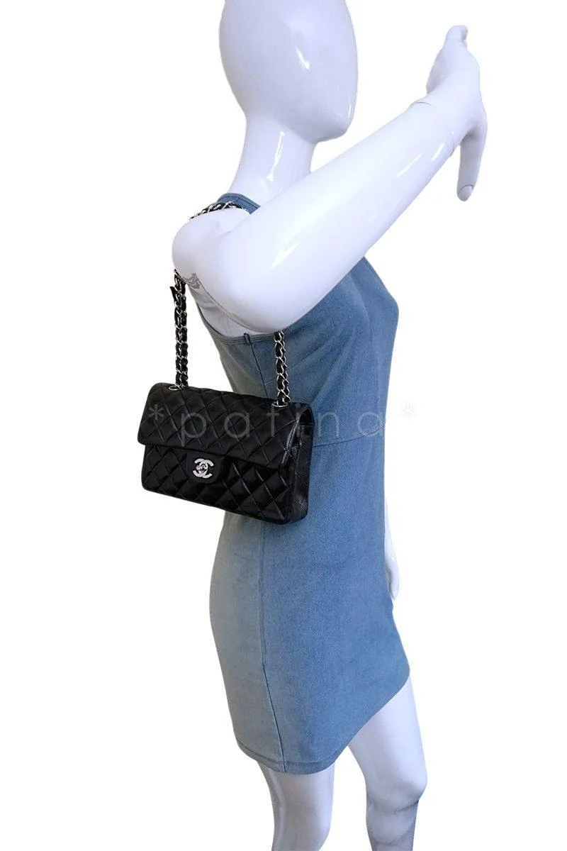 Chanel Black Lambskin Small Classic Double Flap Bag SHW - Image 14