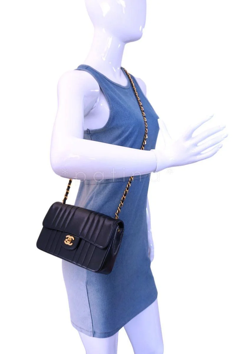 Chanel Vintage Black Lambskin Small Mademoiselle Classic Flap Bag 24k GHW - Image 15