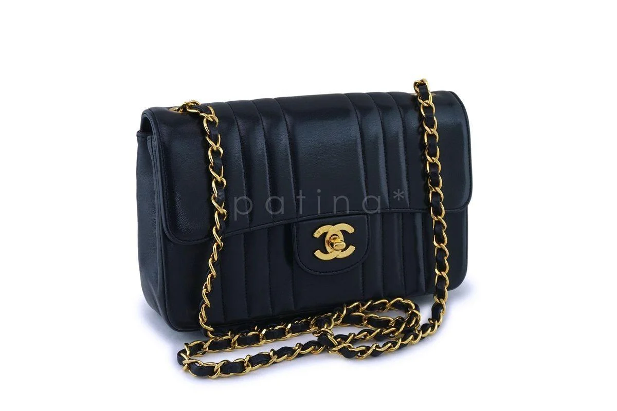 Chanel Vintage Black Lambskin Small Mademoiselle Classic Flap Bag 24k GHW - Image 2