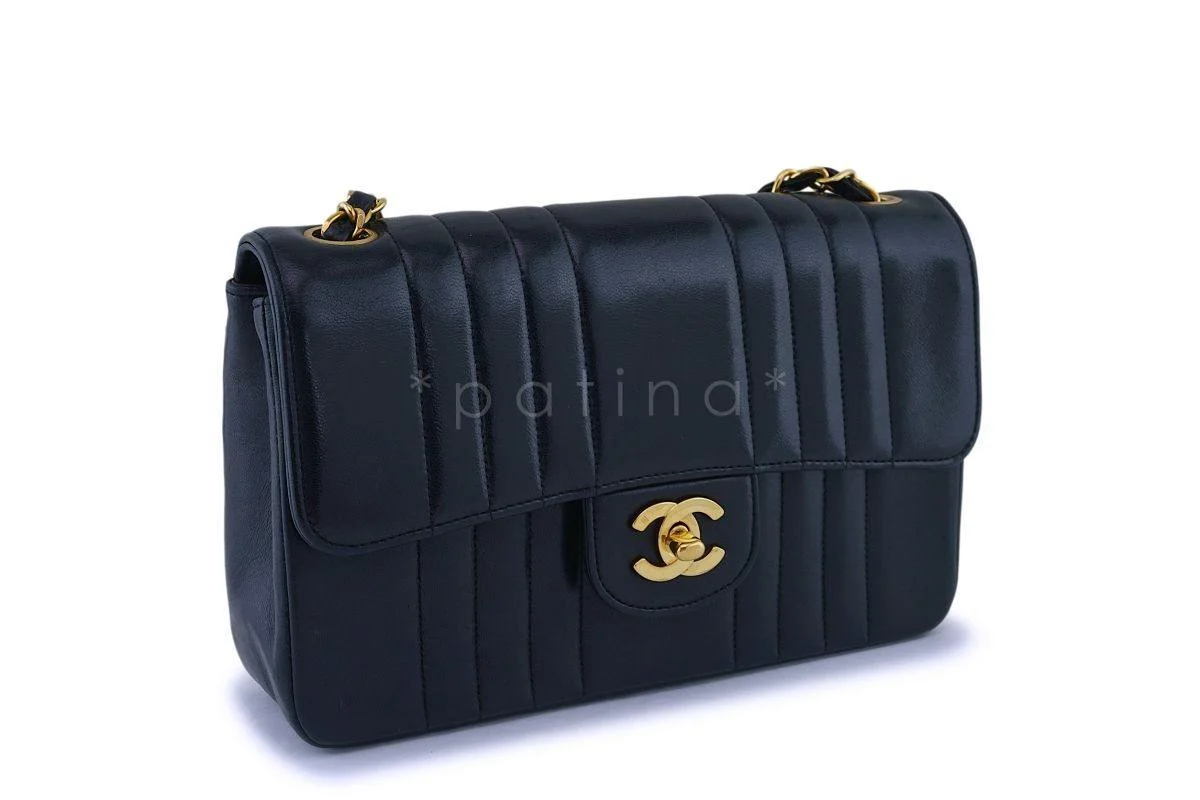 Chanel Vintage Black Lambskin Small Mademoiselle Classic Flap Bag 24k GHW - Image 3