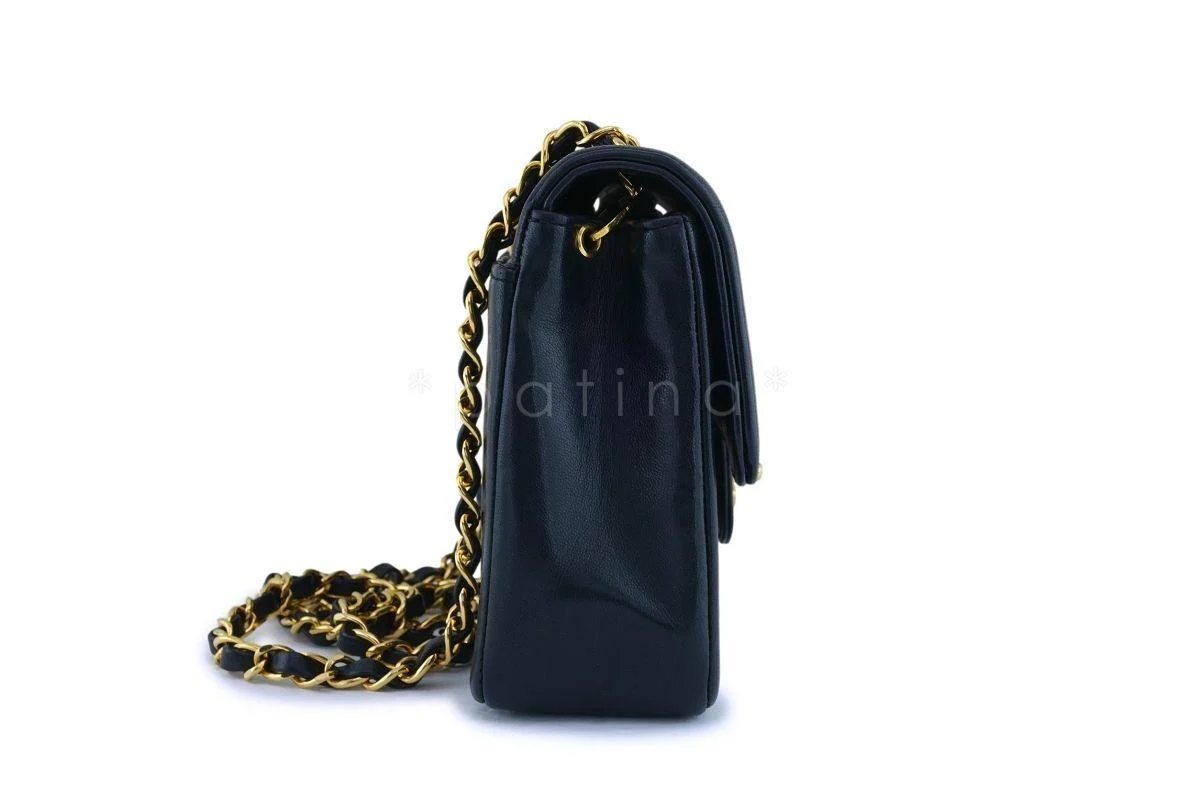 Chanel Vintage Black Lambskin Small Mademoiselle Classic Flap Bag 24k GHW - Image 4
