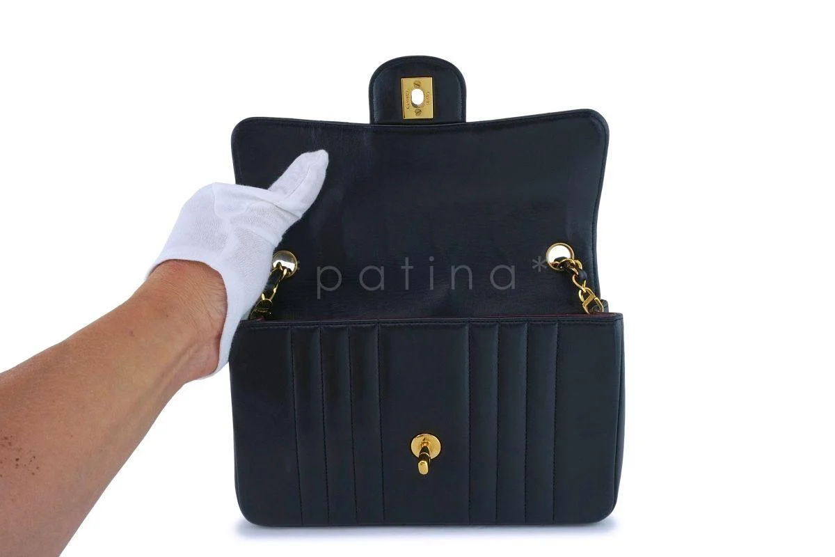 Chanel Vintage Black Lambskin Small Mademoiselle Classic Flap Bag 24k GHW - Image 9
