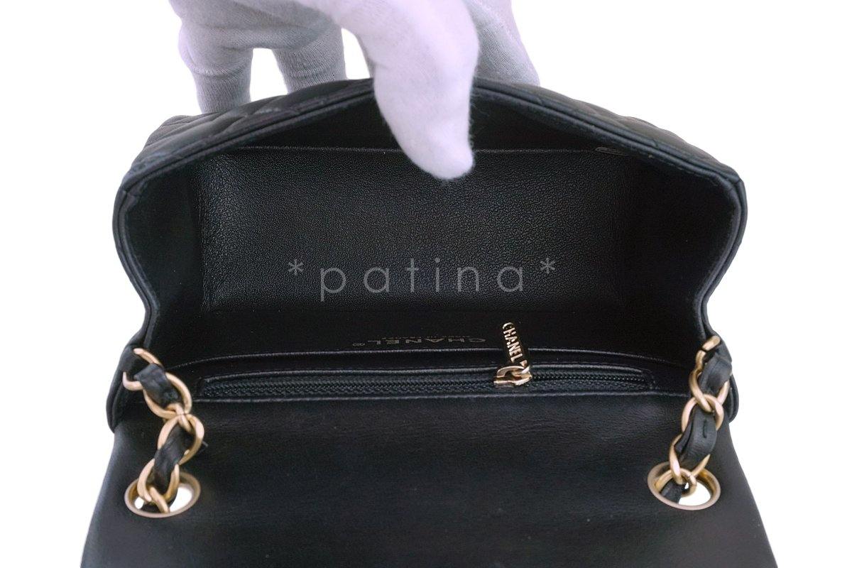 Chanel Black Lambskin Square Mini Classic Flap Bag GHW - Image 10