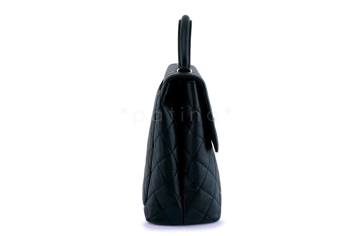 Chanel Black Large Caviar Classic Quilted Kelly Flap Bag SHW - Image 3