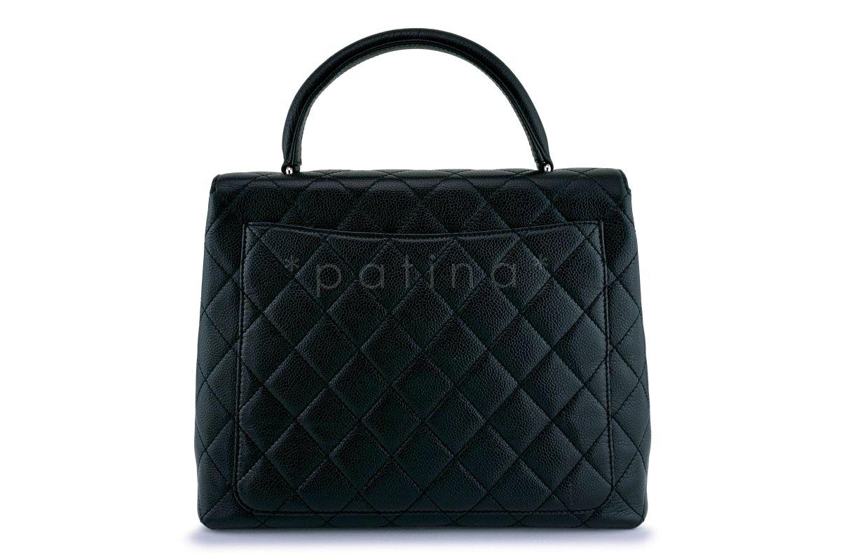 Chanel Black Large Caviar Classic Quilted Kelly Flap Bag SHW - Image 4
