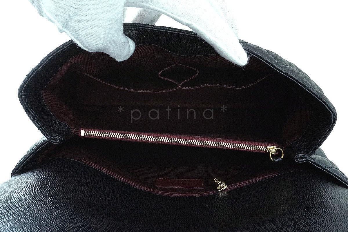 Chanel Black Large Caviar Coco Handle Shoulder Flap Kelly 2-Way Tote Bag GHW - Image 11