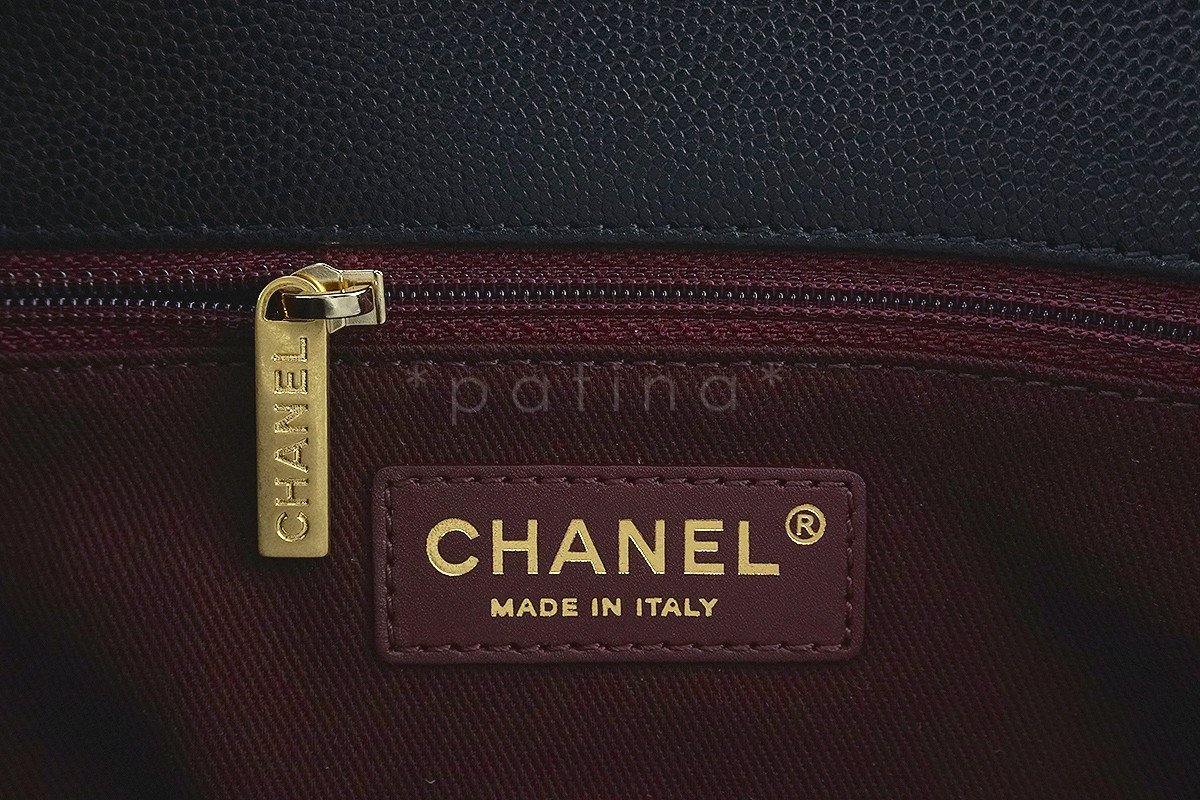 Chanel Black Large Caviar Coco Handle Shoulder Flap Kelly 2-Way Tote Bag GHW - Image 12