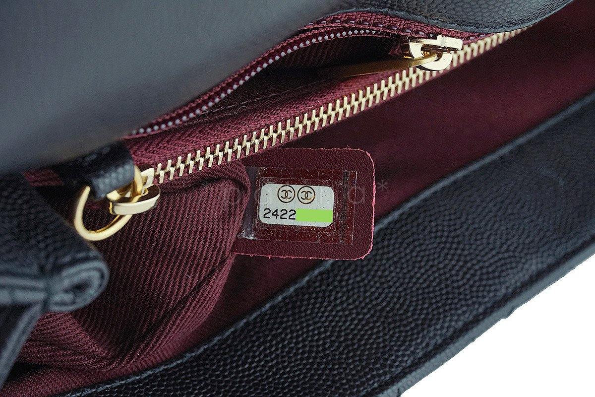 Chanel Black Large Caviar Coco Handle Shoulder Flap Kelly 2-Way Tote Bag GHW - Image 13