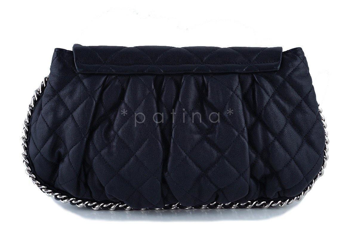 Chanel Black Large Chain Around Rounded Classic Flap Cross Body Bag - Image 4