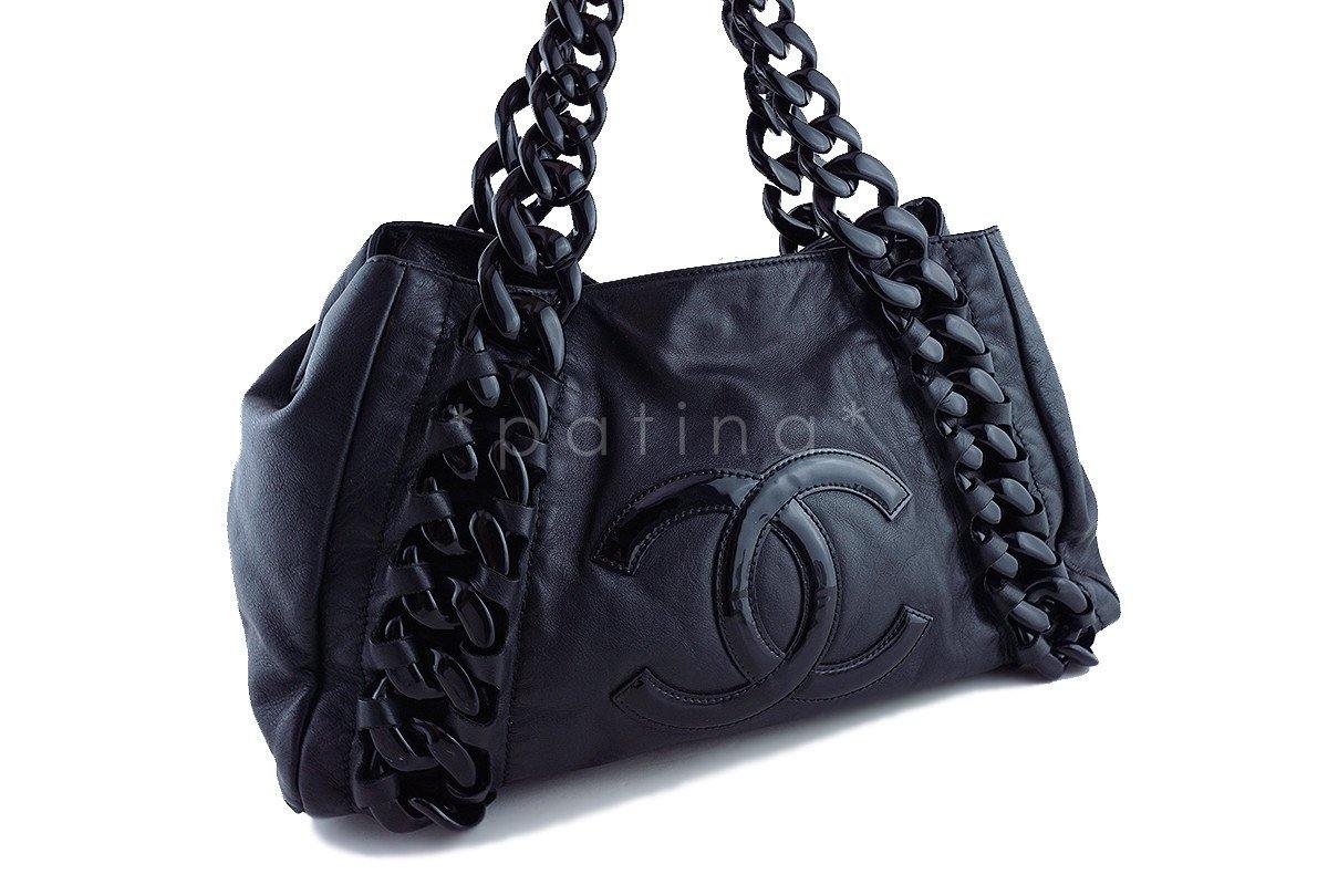 Chanel Black Large Luxury Modern Resin Chain Jumbo Tote Bag - Image 2