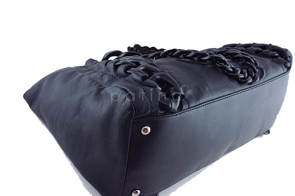 Chanel Black Large Luxury Modern Resin Chain Jumbo Tote Bag - Image 6