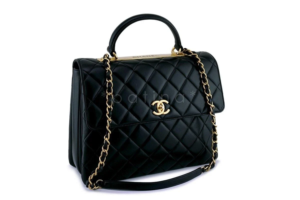 Chanel Black Large Trendy CC Classic Handle Shoulder Flap Tote Bag - Image 2