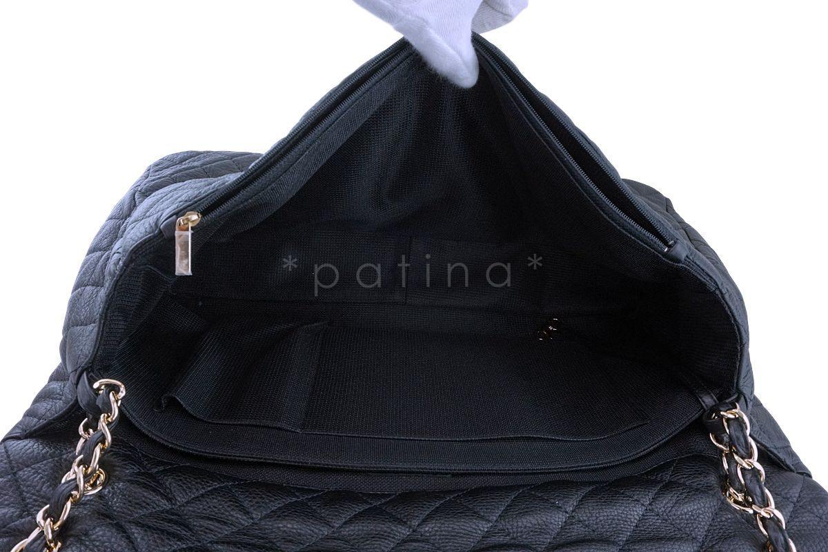 Chanel Black Ltd Airlines Runway Travel XXL Classic Flap Bag GHW - Image 11