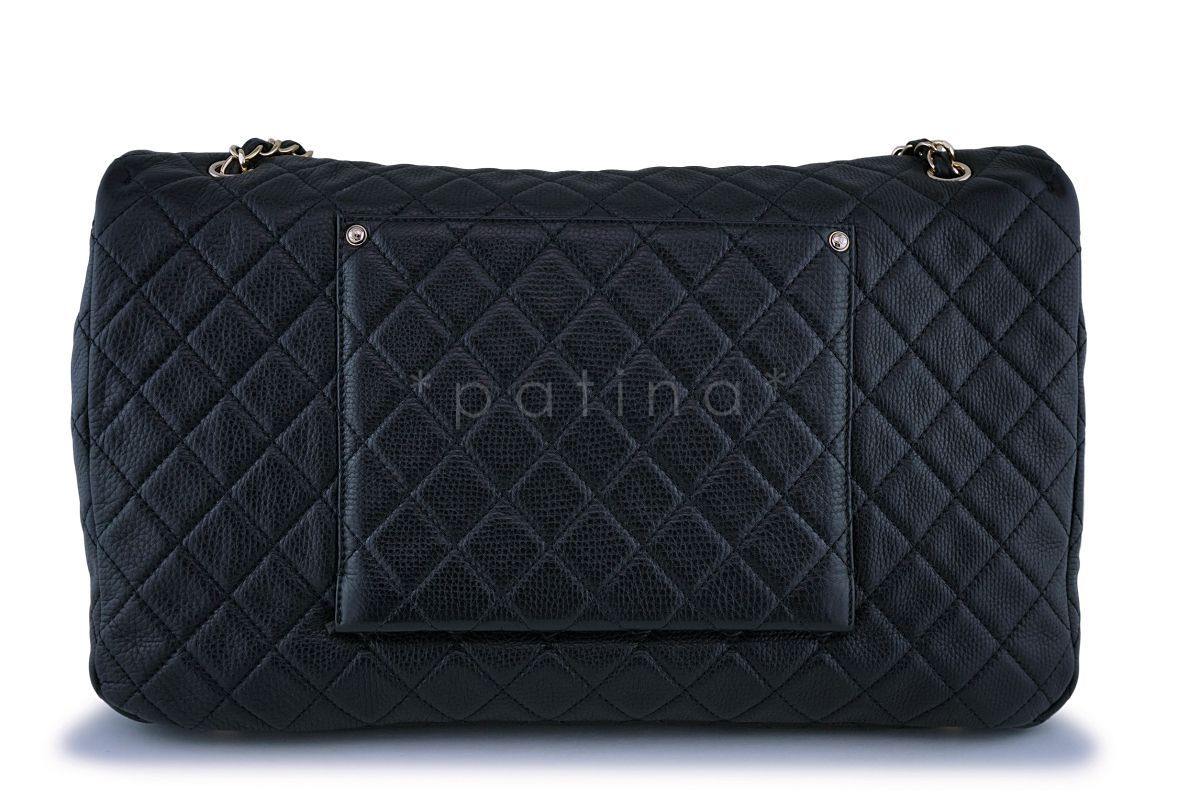 Chanel Black Ltd Airlines Runway Travel XXL Classic Flap Bag GHW - Image 5