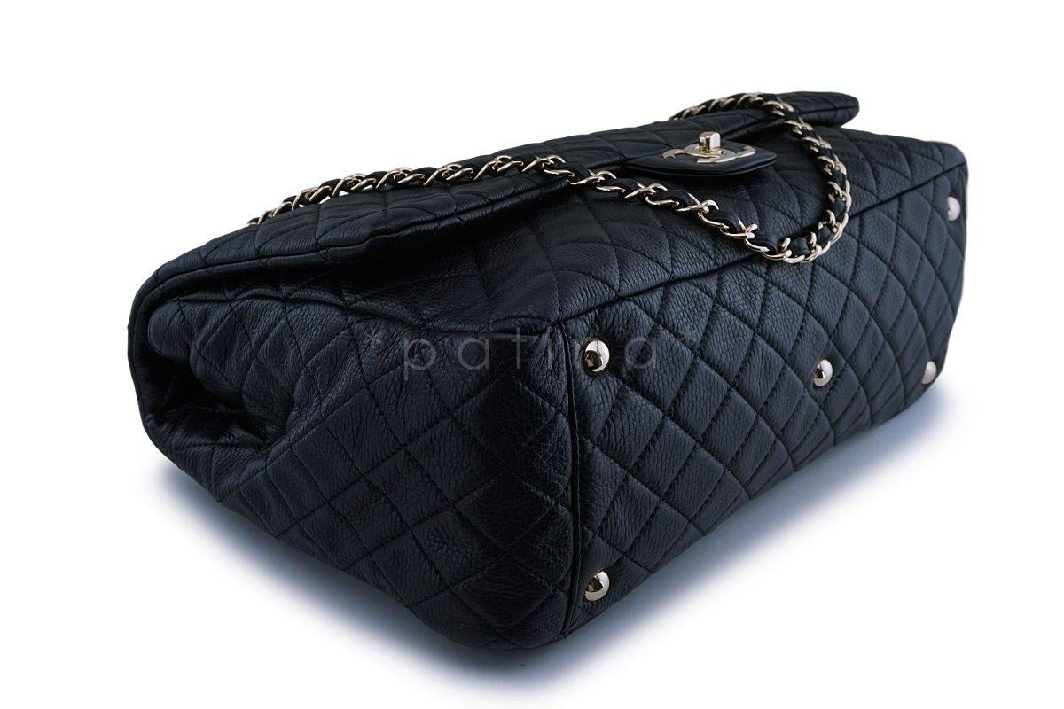 Chanel Black Ltd Airlines Runway Travel XXL Classic Flap Bag GHW - Image 7