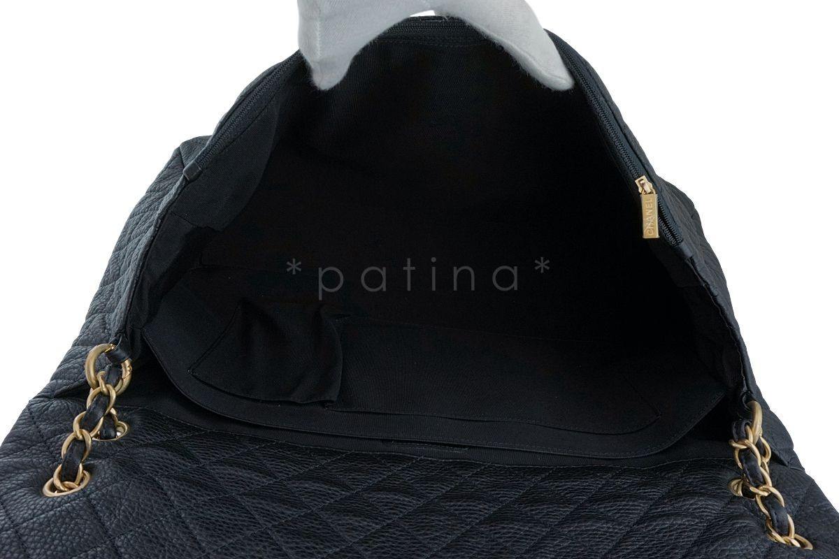 Chanel Black Ltd Airlines Runway Travel XXL Classic Flap Bag GHW U92 - Image 9