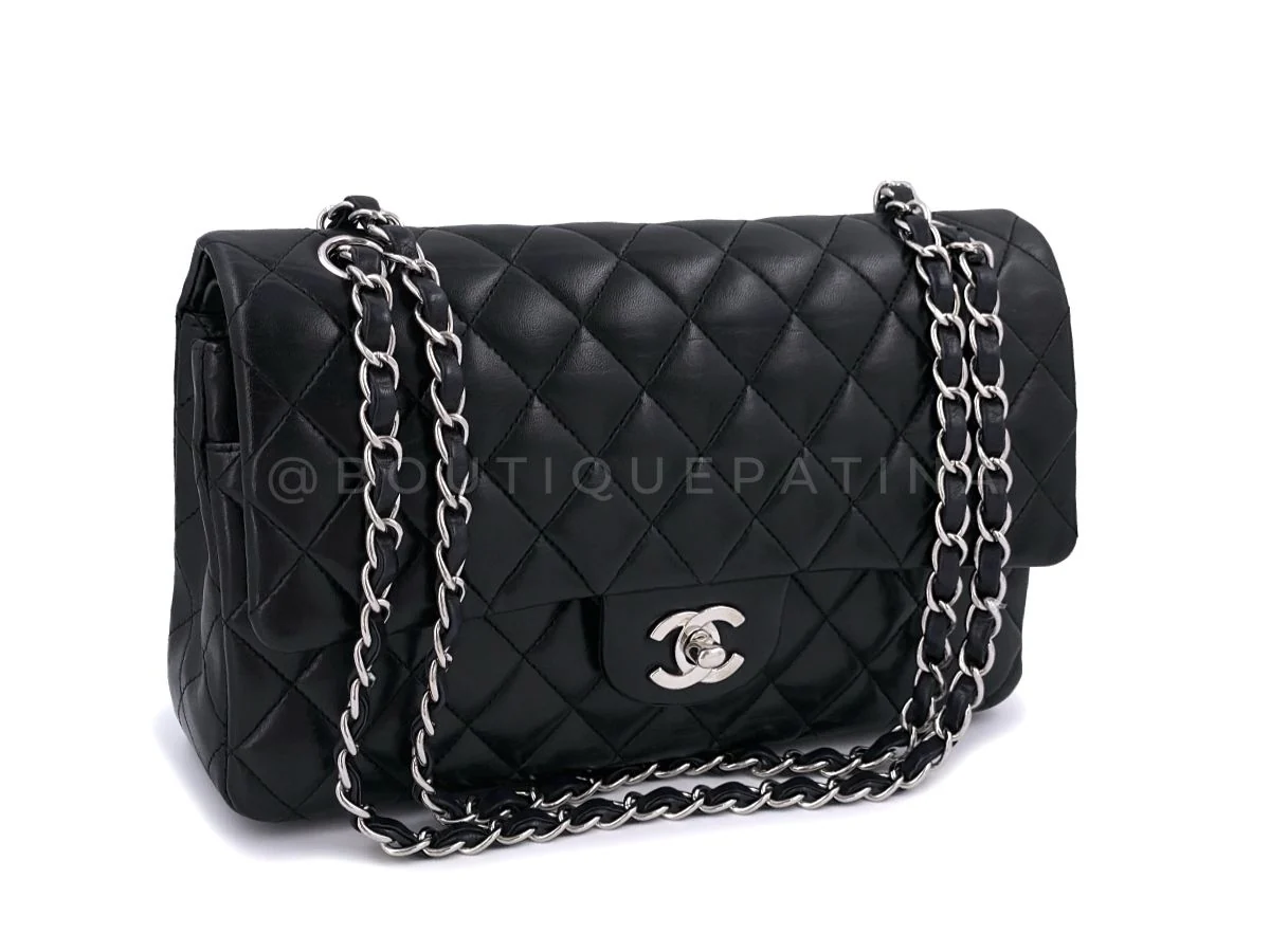 Chanel Black Medium Classic Double Flap Bag SHW Lambskin - Image 2