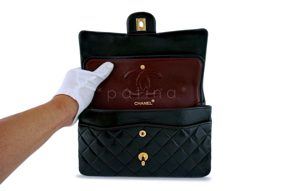 Chanel Black Medium Lambskin Classic Double Flap Bag 24k GHW - Image 9
