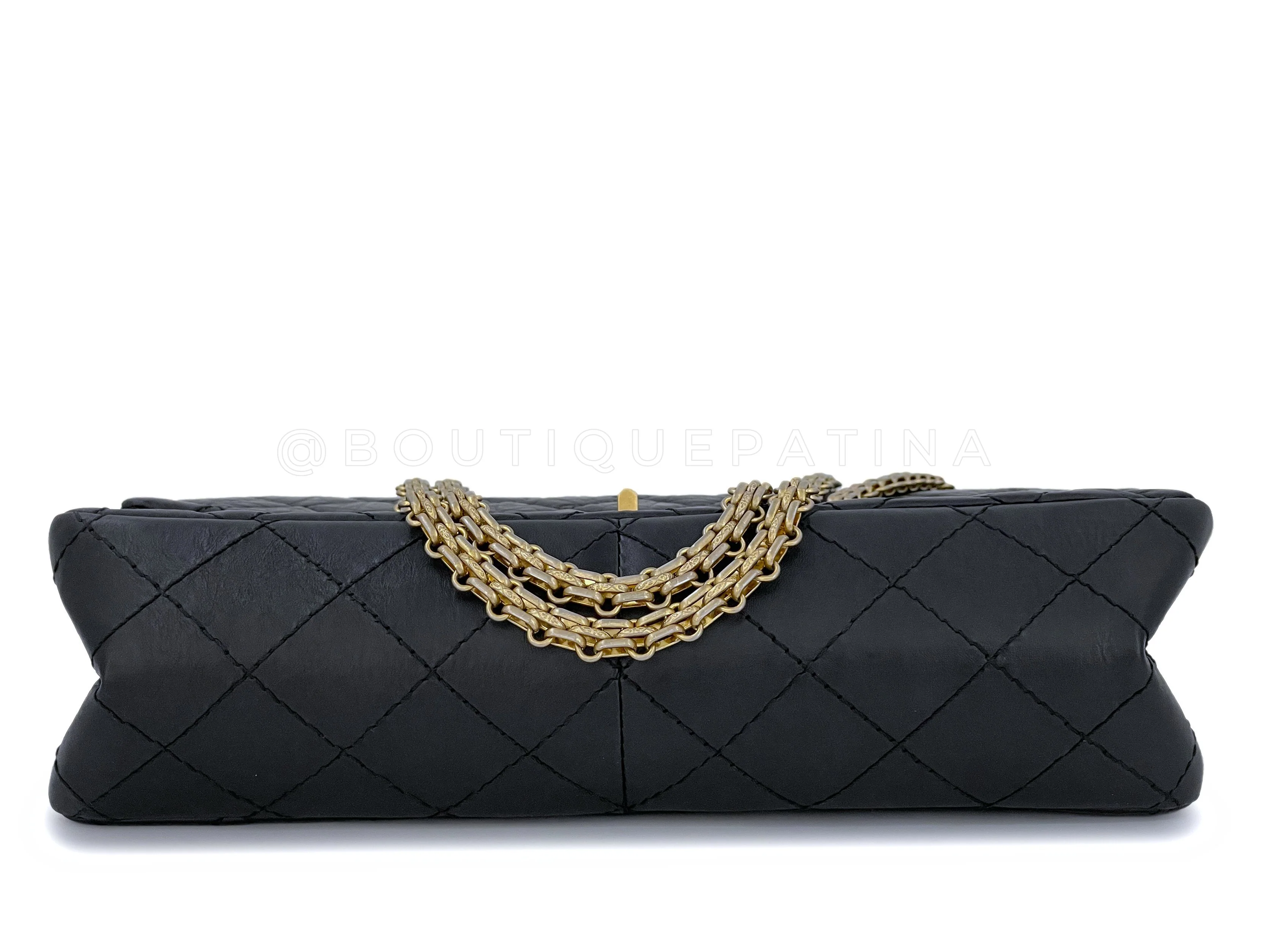 Chanel Black Medium Reissue 226 2.55 Double Flap Bag GHW Aged Calfskin - Image 6