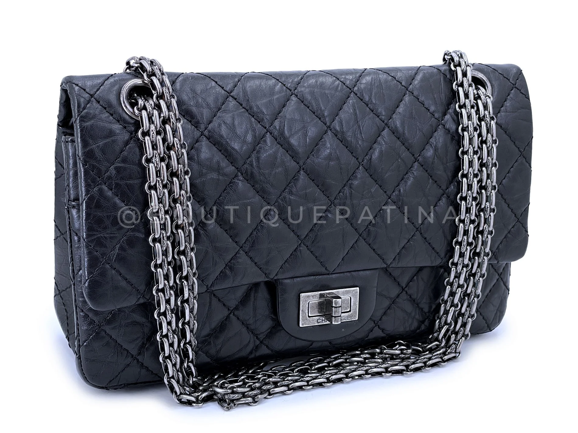 Chanel Black Medium Reissue Flap Bag 225 2.55 RHW FKE - Image 2