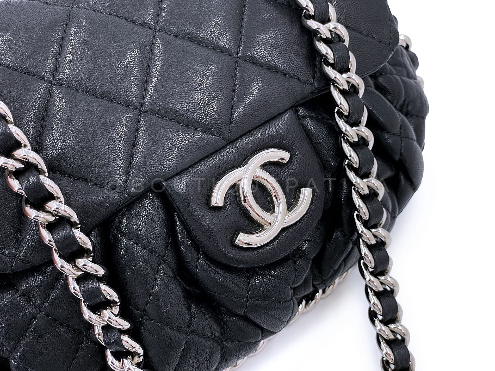 Chanel Black Mini Chain Around Flap Crossbody Messenger Bag SHW SSV - Image 8