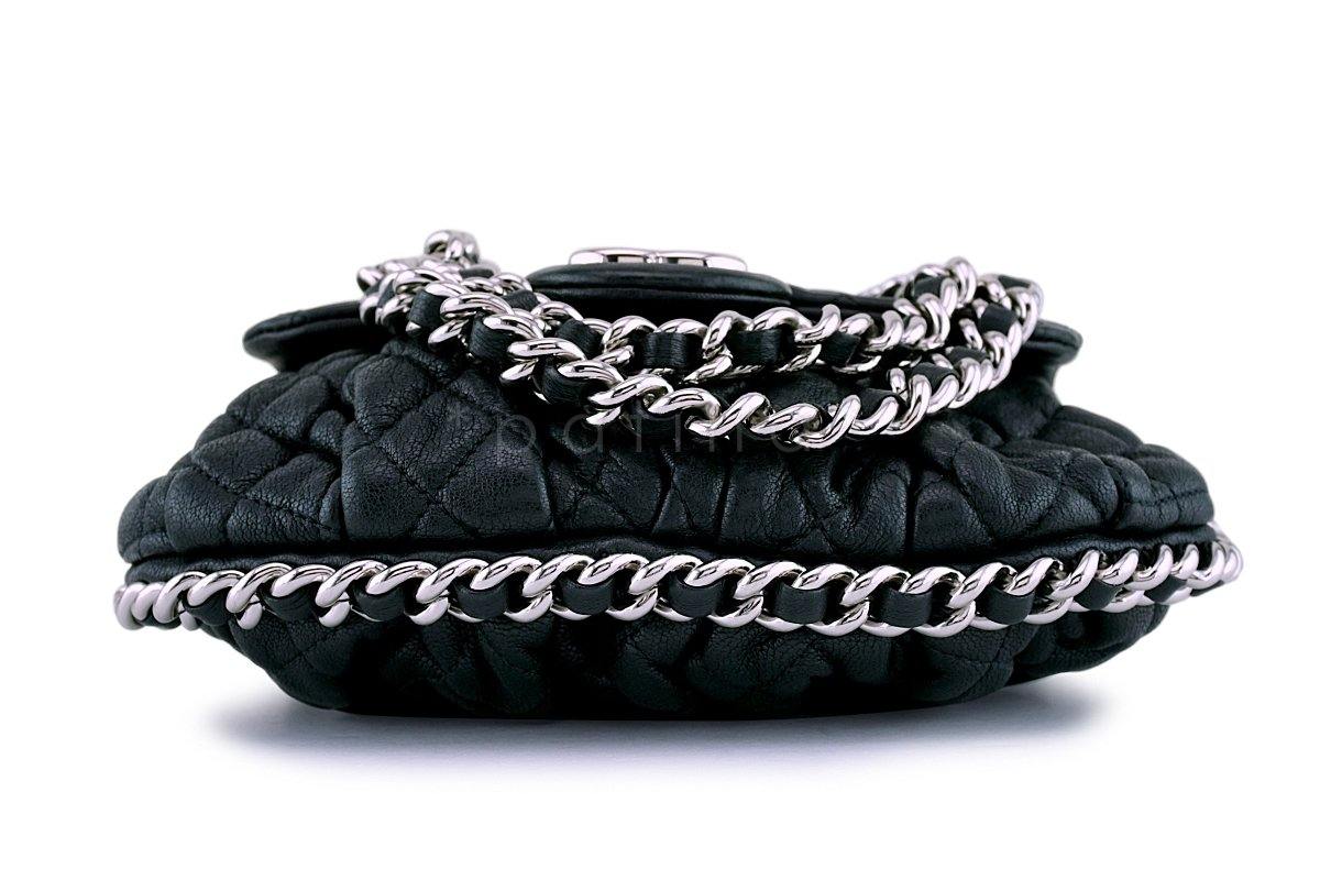 Chanel Black Mini/Small Chain Around Rounded Classic Cross Body Flap Bag SHW - Image 6